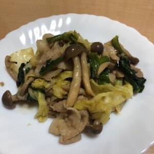 野菜たっぷり豚肉薄切りの炒め物